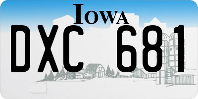 IA license plate DXC681