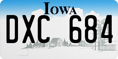 IA license plate DXC684