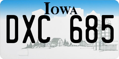 IA license plate DXC685