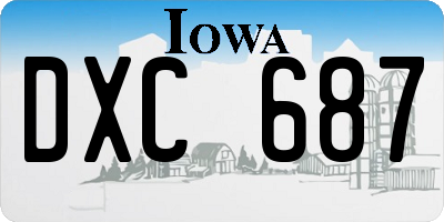 IA license plate DXC687