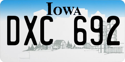 IA license plate DXC692