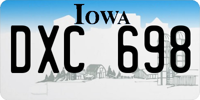 IA license plate DXC698