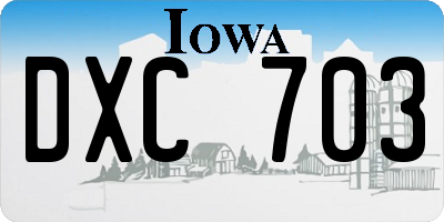 IA license plate DXC703