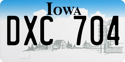IA license plate DXC704
