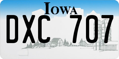 IA license plate DXC707