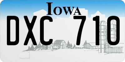 IA license plate DXC710