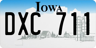IA license plate DXC711