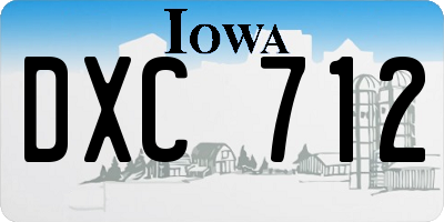 IA license plate DXC712