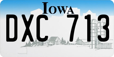 IA license plate DXC713