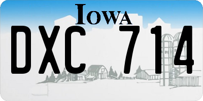 IA license plate DXC714