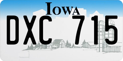 IA license plate DXC715
