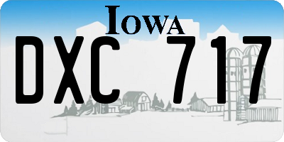 IA license plate DXC717