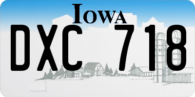 IA license plate DXC718