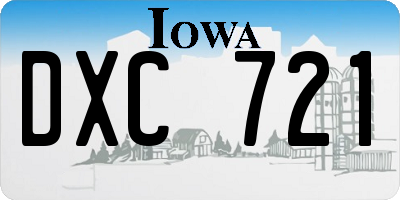 IA license plate DXC721