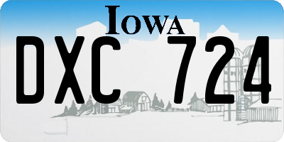 IA license plate DXC724