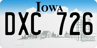 IA license plate DXC726