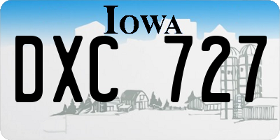 IA license plate DXC727