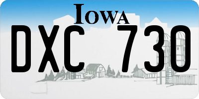 IA license plate DXC730