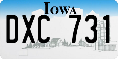 IA license plate DXC731