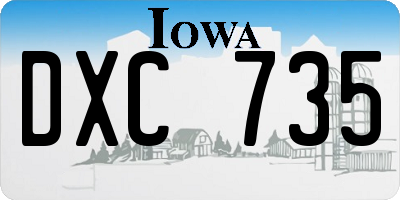 IA license plate DXC735