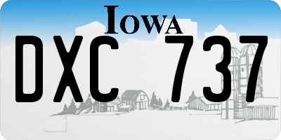 IA license plate DXC737