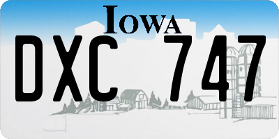 IA license plate DXC747