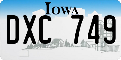 IA license plate DXC749