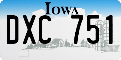 IA license plate DXC751