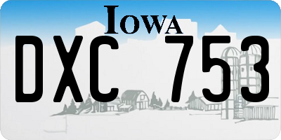IA license plate DXC753