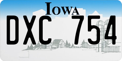 IA license plate DXC754