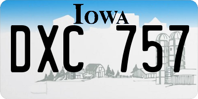 IA license plate DXC757