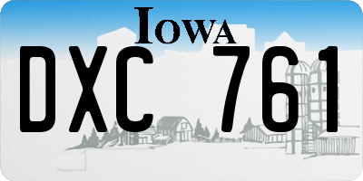 IA license plate DXC761