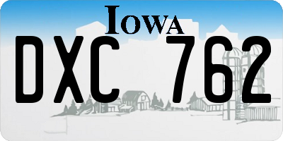 IA license plate DXC762