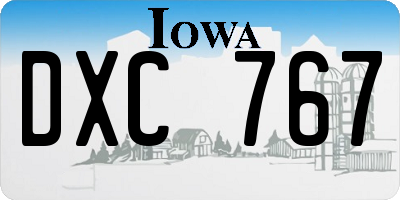 IA license plate DXC767