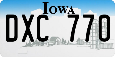IA license plate DXC770