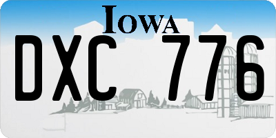IA license plate DXC776