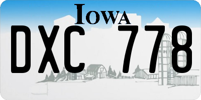 IA license plate DXC778