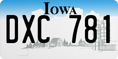 IA license plate DXC781