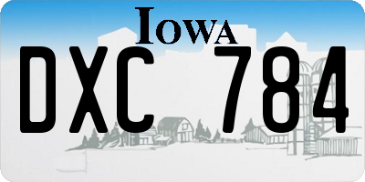 IA license plate DXC784