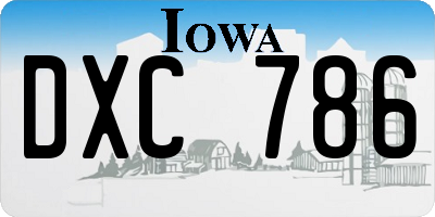 IA license plate DXC786