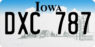 IA license plate DXC787