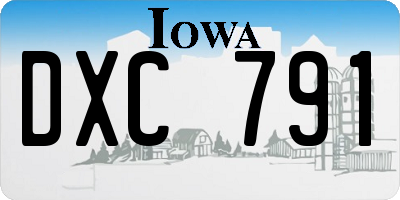 IA license plate DXC791