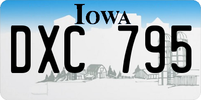 IA license plate DXC795