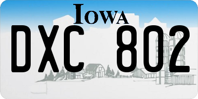 IA license plate DXC802