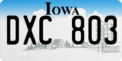 IA license plate DXC803
