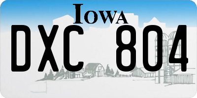 IA license plate DXC804