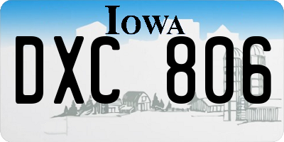 IA license plate DXC806