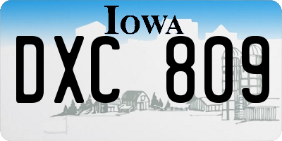 IA license plate DXC809