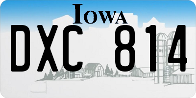IA license plate DXC814