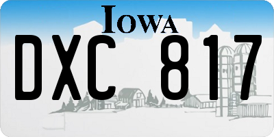 IA license plate DXC817